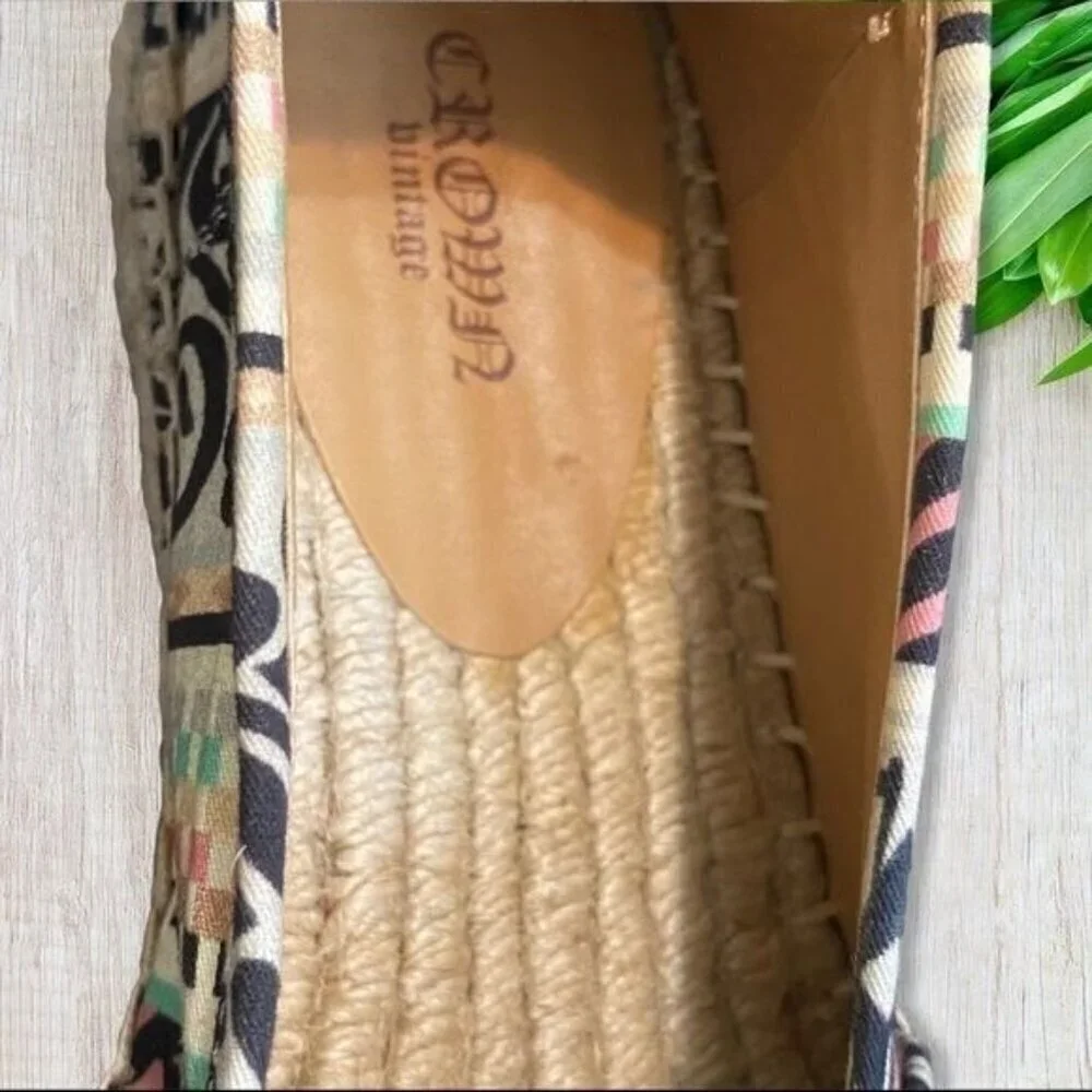 Crown Vintage Kalani Flatform Slip-On Boho Espadrille Flats 8M